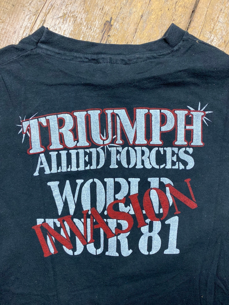 Vintage Triumph 1981 world tour tee shirt Hanes orange tag.