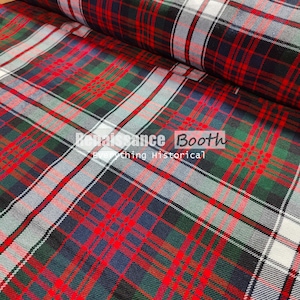 Macdonald Dress Tartan Fabric - 16 Oz Acrylic Scottish Tartan - Machine Washable - Running Yards - 52 Inches Width - Homespun Fabric