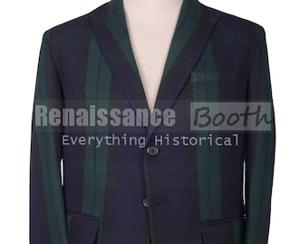 Men’s Black Watch Tartan Jacket - Scottish Kilt Jacket for Men - Traditional Tartan Blazer - Highland Wear for Men - Made to Order