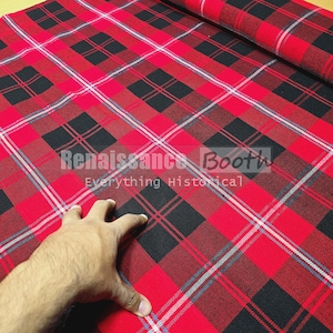 Cunningham Tartan Fabric: 16 Oz Acrylic Scottish Plaid - 52&quot; Width