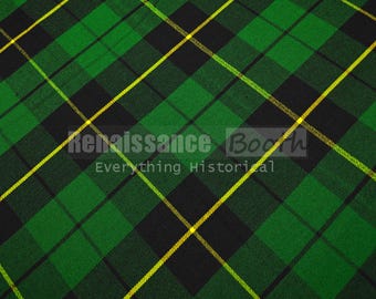 Tessuto antico tartan Wallace Hunting - Tartan scozzese acrilico da 16 once - Lavabile in lavatrice - Iarde continue - Larghezza 52 pollici - Tessuto filato in casa