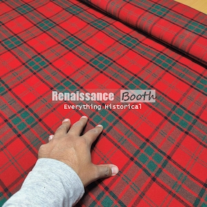 Rose Tartan Fabric: 16 Oz Acrylic Scottish Plaid, 52&quot; Wide