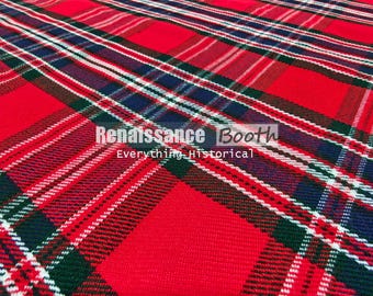 Tessuto tartan moderno Macrae - Tartan scozzese acrilico da 16 once - Lavabile in lavatrice - Iarde continue - Larghezza 52 pollici - Tessuto filato in casa