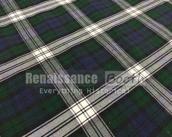 Svart klocka klänning tartan tyg: 16 oz skotsk pläd, 52" bred per meter