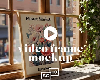 Frame Mockup on Window Sill: PSD Smart Object | Natural Light Interior Scene