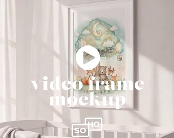 Nursery Frame Video Mockup: Cozy Baby Room Scene