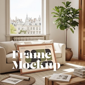 Living Room Frame Mockup | Interior mockup for art display | PSD smart object frame mockup | Horizontal