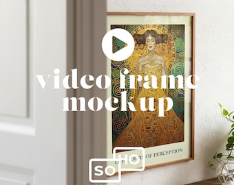 Minimalist Interior Video Frame Mockup: A3 - A2 Vertical Poster Mockup, PSD, Instant Download