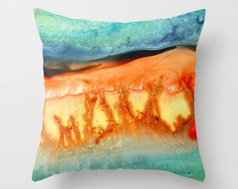 Lava Cake Colorful Watercolor Throw Pillow Cover