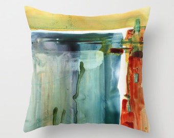 Abstract Watercolor Throw Pillow Cover