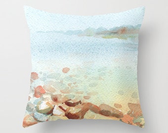 Foggy and Clear Watercolor Throw Pillow Cover