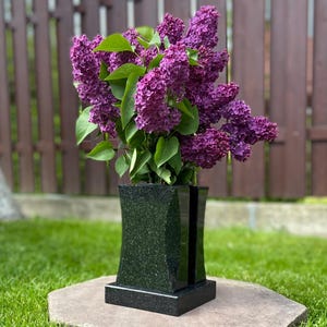 Cemetery vase | Stone vase | Granite vases | Memorial vase | Remembrance gift | Cemetery decor | Vase for cemetery | Vase for headstone
