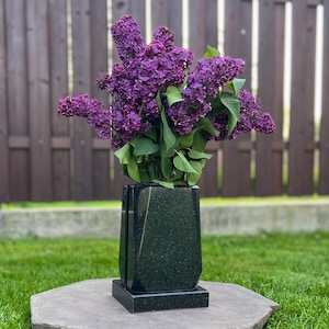 Stone vase | Granite vases | Memorial vase | Remembrance gift | Cemetery decor | Vase for cemetery | Vase for headstone | Cemetery vase
