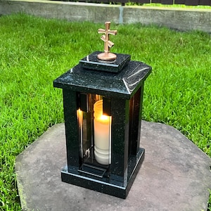 Orthodox grave lantern | Graf lantaarn natuursteen | Memorial candle holder | Grave lantern | Grave candle holder | Cemetery candle holder