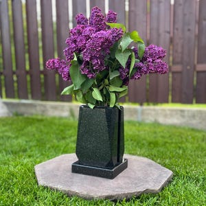 Cemetery vase | Memorial vase | Remembrance gift | Stone vase | Granite vases | Cemetery decor | Vase for cemetery | Vase for headstone