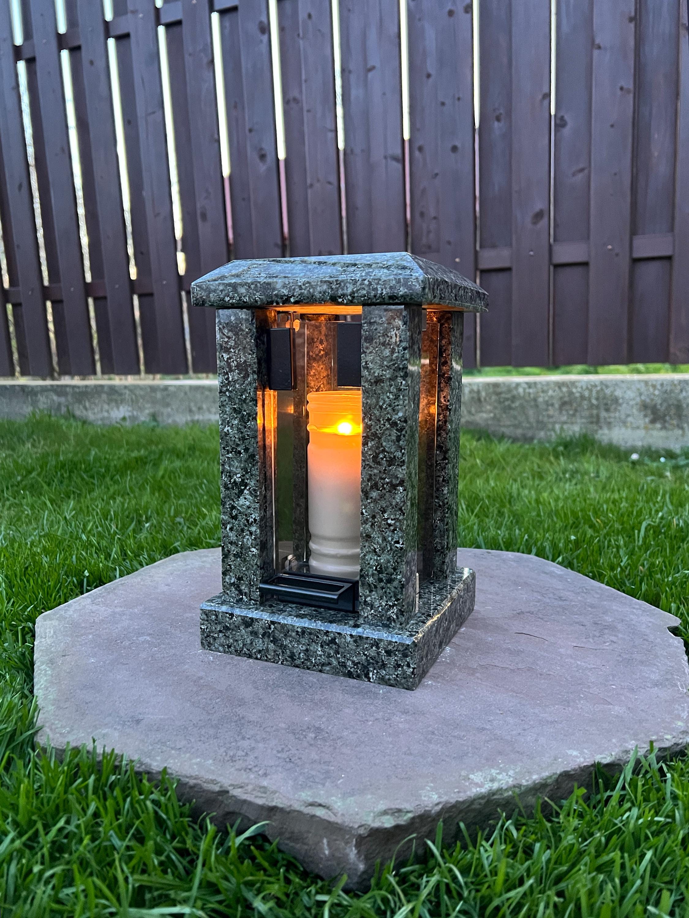 Grave lantern | Memorial candle holder | Stone grave candle holder | Stone cemetery lantern| Grave candle holder | Cemetery candle holder