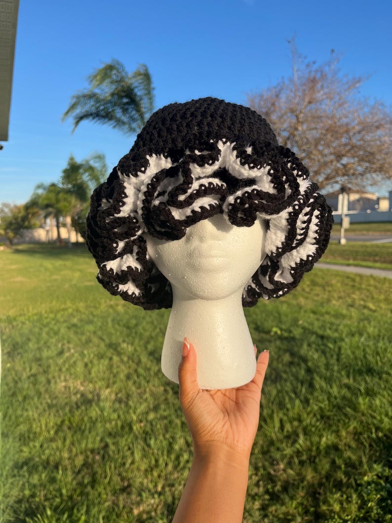 Delta Ruffle Hat Ready to Ship Handmade Black Ruffle Hat | Bucket Hat for Women| Ruffle ...