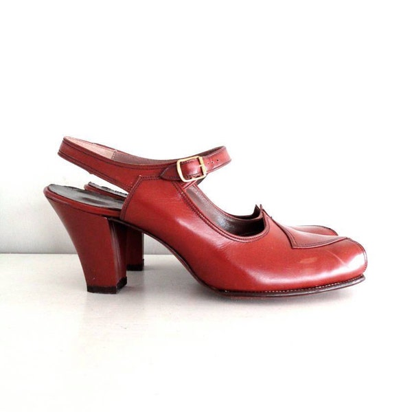 vintage 1940s shoes : tobacco road 40s deadstock high heels