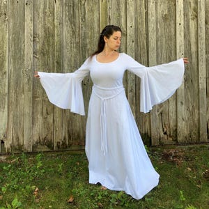 medieval elf elven fantasy medieval white dress size M- ready to ship-