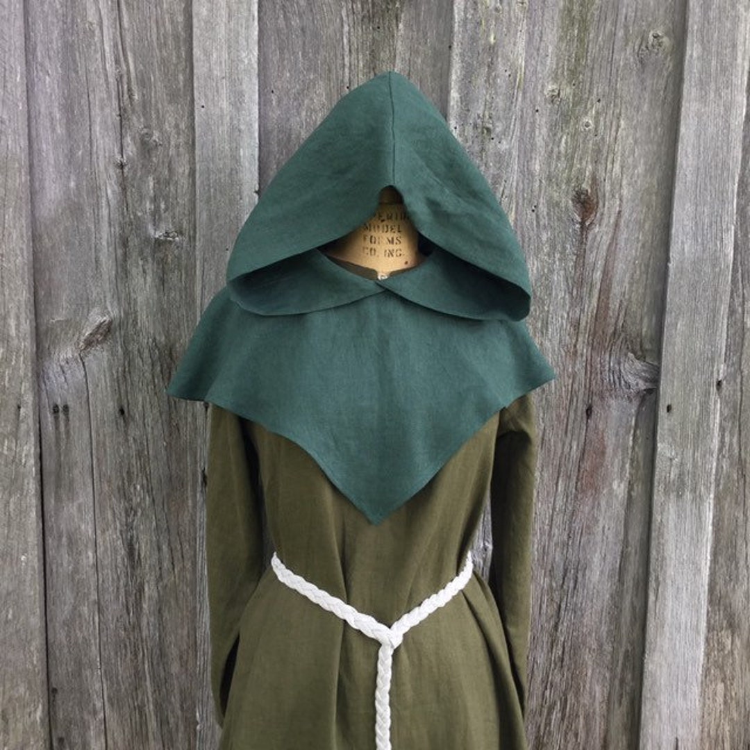 Ladies Linen Medieval Viking Hooded Mantle Hood Short Cape - Etsy