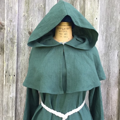 Ladies Linen Medieval Victorian Mourning Cloak Mantle Short - Etsy