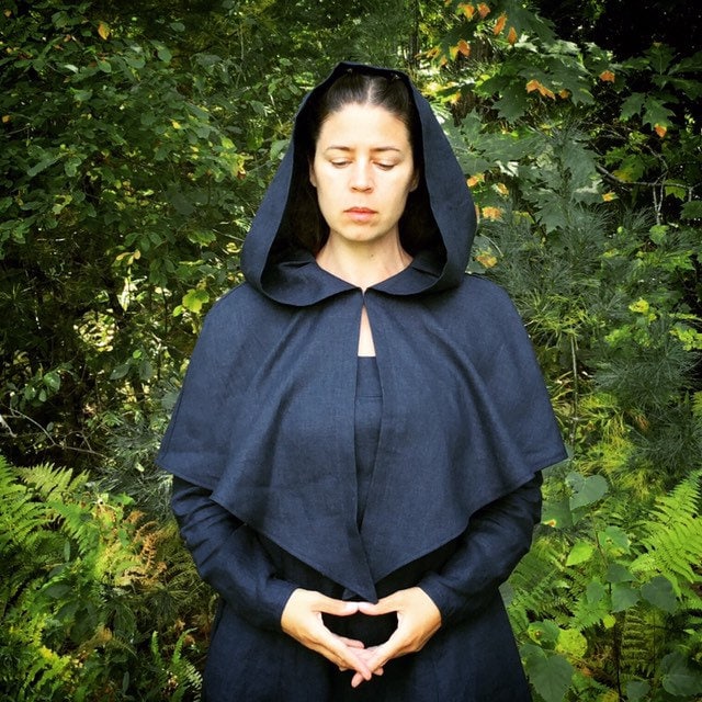 short cape with hood