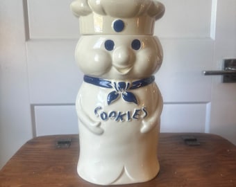 Vintage Pillsbury Doughboy 1970s 1973 Collection handpainted Ceramic Cookie Jar