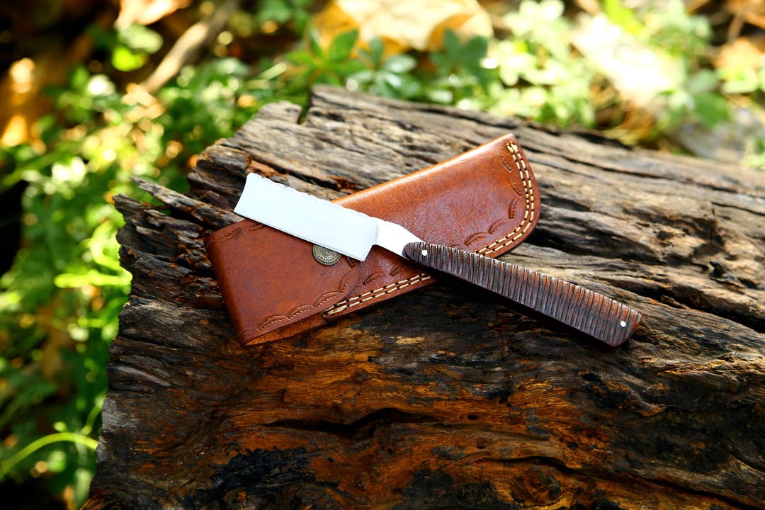 Handmade Carbon Steel Straight Razor: Rosewood Handle, Groomsmen Gift ...