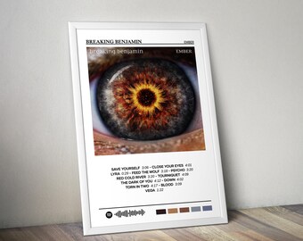 Plakat Breaking Benjamin | Plakat Ember | Plakat albumowy | Plakat na okładkę albumu | Plakat z muzyką pop | Dekoracja pokoju | Prezent muzyczny | Dekoracja muzyczna