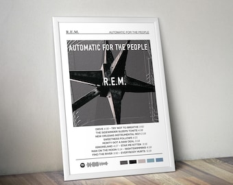 R.E.M. Poster | Automatic for the People Poster | Album Poster Print | Album Cover Poster | Rock Music Poster | Room Decor