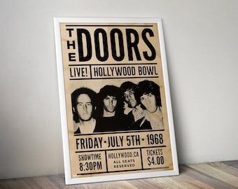 Plakat The Doors | Plakat Vintage | Plakat Album Print | Plakat na okładkę albumu | Plakat Rock Music | Dekoracja pokoju | Prezent muzyczny