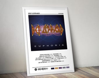 Def Leppard Poster | Euphoria Poster | Album Poster Print | Album Cover Poster | Pop Music Poster | Room Decor | Music Gift | Music Decor