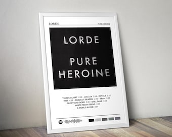 Plakat Lorde | Plakat Pure Heroine | Plakat albumowy | Plakat na okładkę albumu | Plakat z muzyką pop | Dekoracja pokoju | Prezent muzyczny | Dekoracja muzyczna