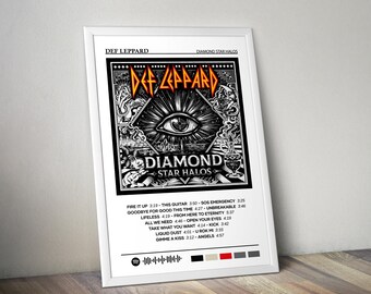 Def Leppard Poster | Diamond Star Halos Poster | Album Poster Print | Album Cover Poster | Pop Music Poster | Room Decor | Music Gift