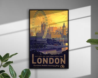 London Poster | Vintage Poster | Room Decor | Wall Decor | Retro Decor | Poster Gift