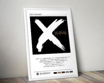 Def Leppard Poster | X Poster | Album Poster Print | Album Cover Poster | Pop Music Poster | Room Decor | Music Gift | Music Decor