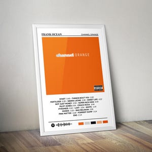 Póster de Frank Ocean / Póster de Channel Orange / Impresión de póster de álbum / Póster de portada de álbum / Póster de música hip-hop / Decoración de habitación / Regalo musical
