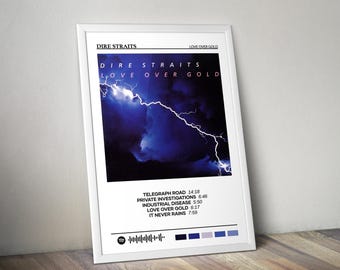 Dire Straits Poster | Love over Gold Poster | Album Poster Print | Album Cover Poster | Pop Music Poster | Room Decor | Music Gift