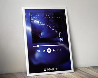 Dire Straits Poster | Love over Gold Poster | Album Poster Print | Album Cover Poster | Rock Music Poster | Room Decor | Music Gift