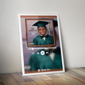 Poster di Lil Wayne / Poster di Tha Carter 4 / Stampa poster dell'album / Poster della copertina dell'album / Poster di musica rap / Decorazione della stanza / Regalo musicale / Decorazione musicale