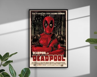 Plakat Deadpool | Plakat filmowy | Dekoracja pokoju | Dekoracja ścienna | Dekoracja TV | Prezent z plakatu | Plakat vintage