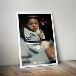 Poster di Lil Wayne / Poster di Tha Carter 3 / Stampa poster dell'album / Poster della copertina dell'album / Poster di musica rap / Decorazione della stanza / Regalo musicale / Decorazione musicale