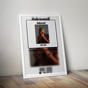 Póster de Frank Ocean / Póster de Blonde / Impresión de póster de álbum / Póster de portada de álbum / Póster de música hip-hop / Decoración de habitación / Regalo musical