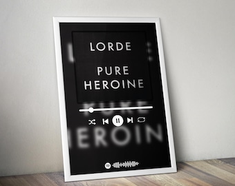Plakat Lorde | Plakat Pure Heroine | Plakat albumowy | Plakat na okładkę albumu | Plakat z muzyką rockową | Dekoracja pokoju | Prezent muzyczny
