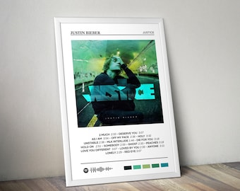 Plakat Justina Biebera | Plakat Justice | Plakat albumu | Plakat okładki albumu | Plakat muzyki pop | Dekoracja pokoju | Prezent muzyczny