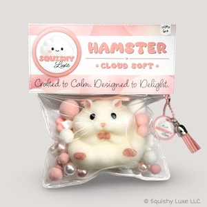 Chubby Hamster Squishy Toy – Soft White Cloud Taba-Inspired Sensory Kawaii Pet – Handmade Stress Relief Gift – Cute Animal Desk Decor
