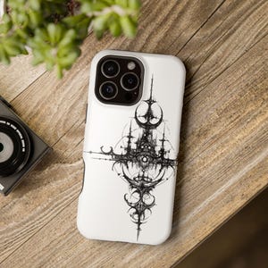 Cybersigilism Gothic iPhone 16 Case: MagSafe Compatible, Dark Art