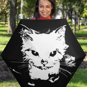 Cat Print Foldable Umbrella: Stylish Rain Gear for Animal Lovers