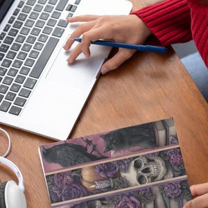 Gothic Spiral Notebook: Skull, Raven & Roses - Dark Academia Journal