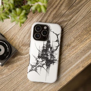 Cybersigilism Gothic Castle iPhone 16 Case: MagSafe Tough Cover